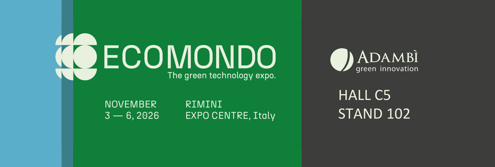 Adambì participe à Ecomondo 2026 avec des solutions IoT pour la gestion des déchets. Adambì à Rimini.